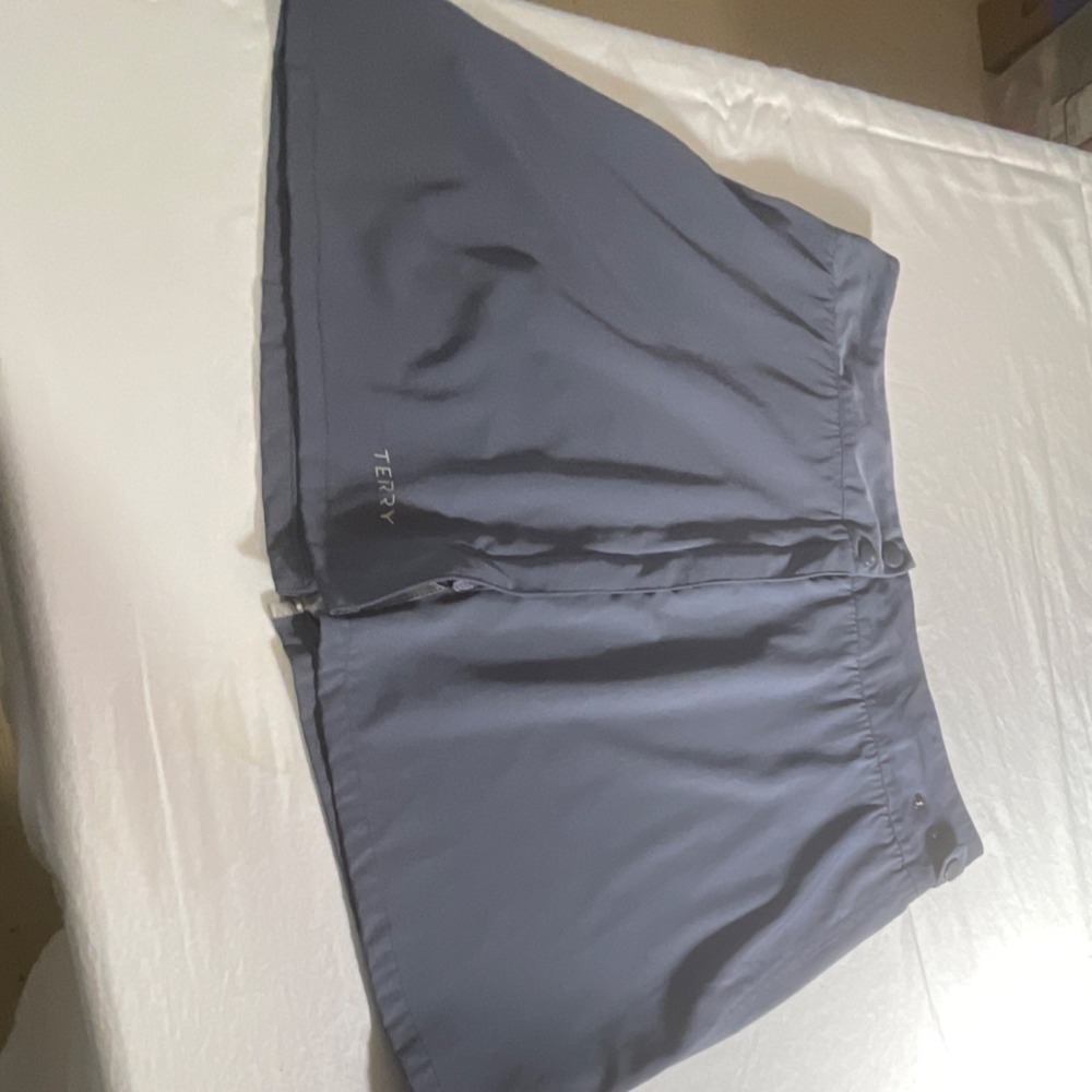 Terry Women's Cycling Shorts Breathable Lightweight Gray Solid Logo Size M